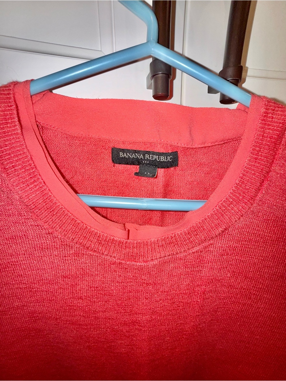 Banana Republic Coral Crew Neck Heathered Slub Sweater M